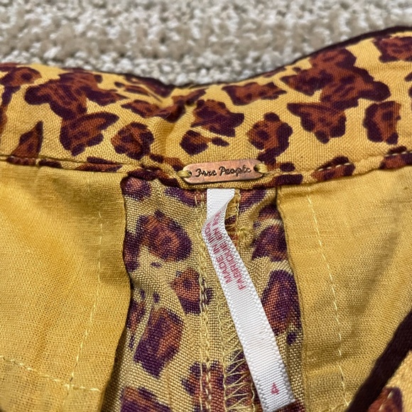 Free People Bennie pants- leopard wide leg high waist - Picture 3 of 6